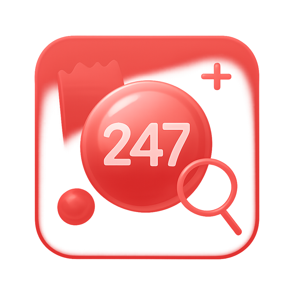 Icon representing assistance with the 247 Lottery app.