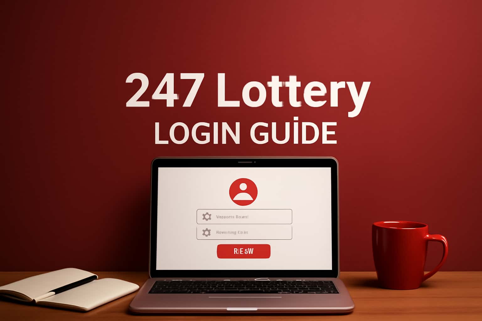 An informative scene demonstrating the process of logging into the 247 Lottery platform.