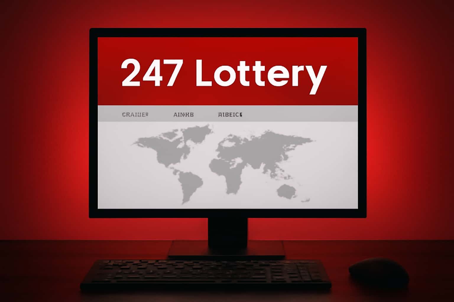 Informational scene illustrating how to access 247 Lottery from abroad.