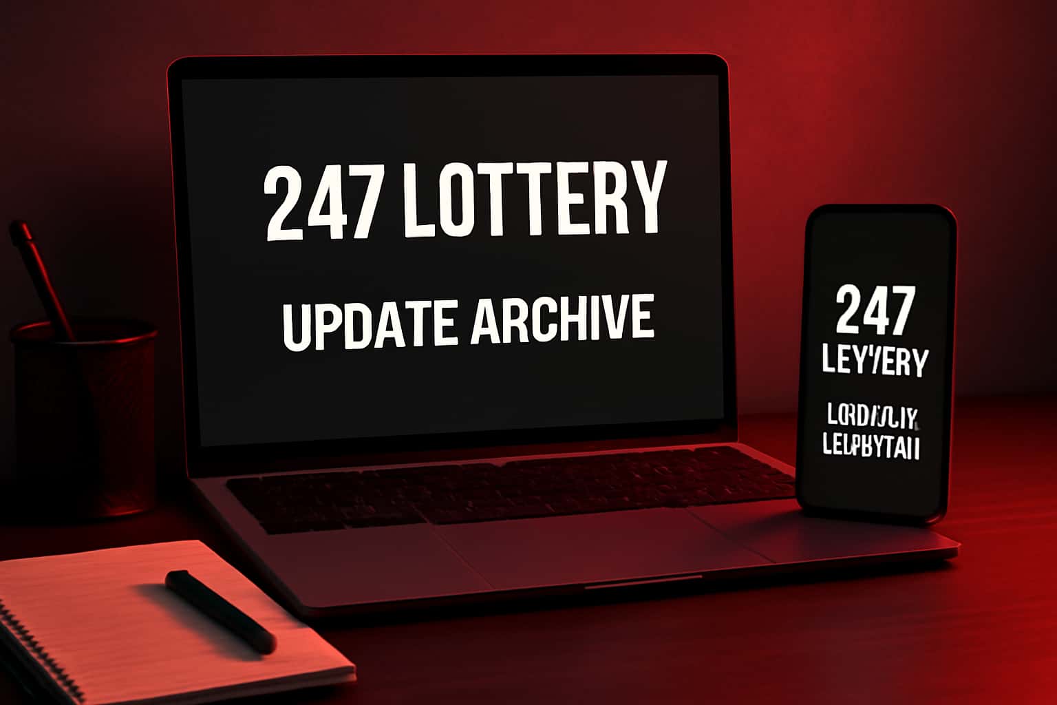 Informational scene depicting the 247 Lottery Update Archive with clear text.