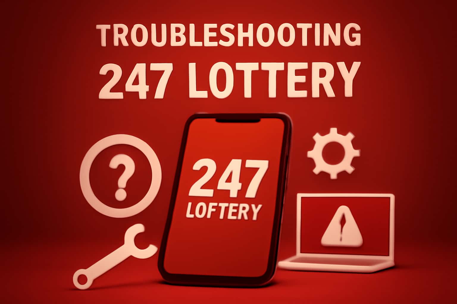 Visual representation of troubleshooting processes for the 247 Lottery app in a neutral setting.